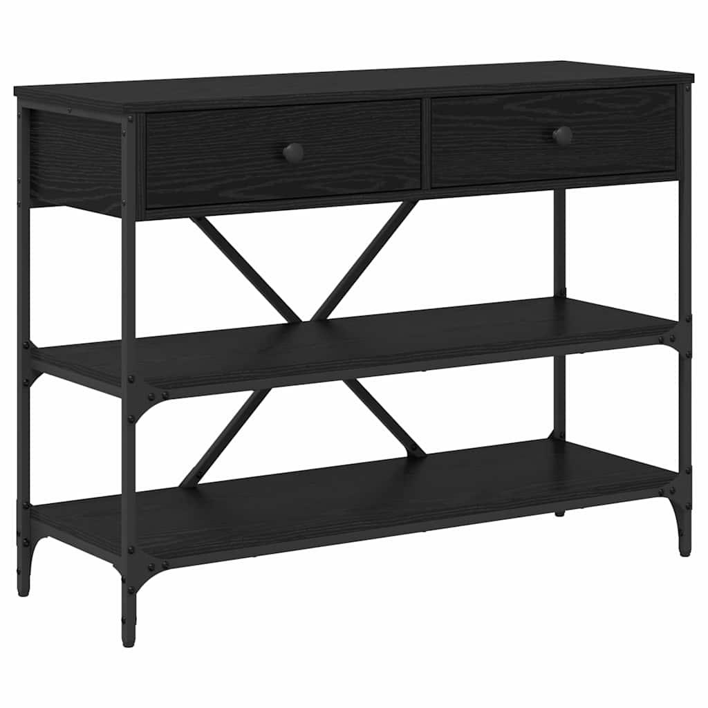 vidaXL Konsolentisch Schwarz Eichen-Optik 100 x 34,5 x 75 cm Holz