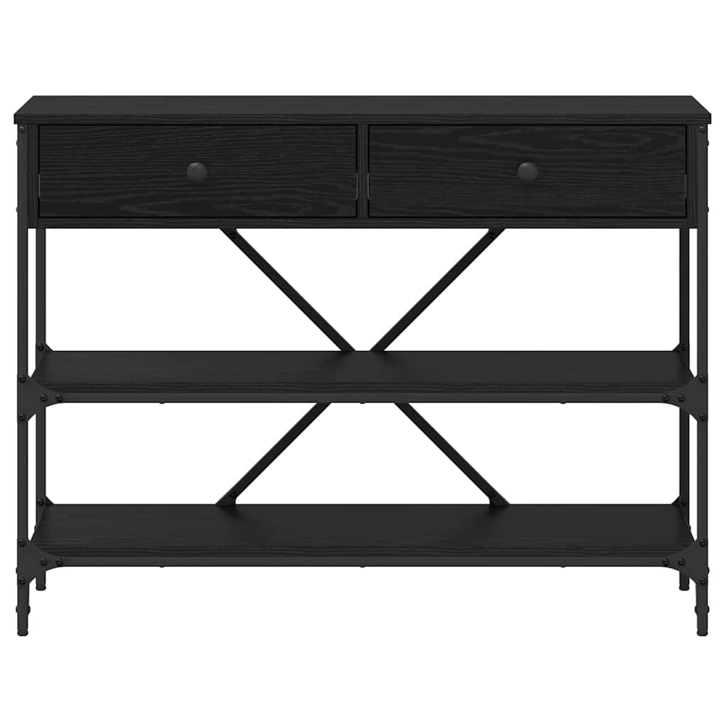 vidaXL Konsolentisch Schwarz Eichen-Optik 100 x 34,5 x 75 cm Holz