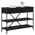 vidaXL Konsolentisch Schwarz Eichen-Optik 100 x 34,5 x 75 cm Holz