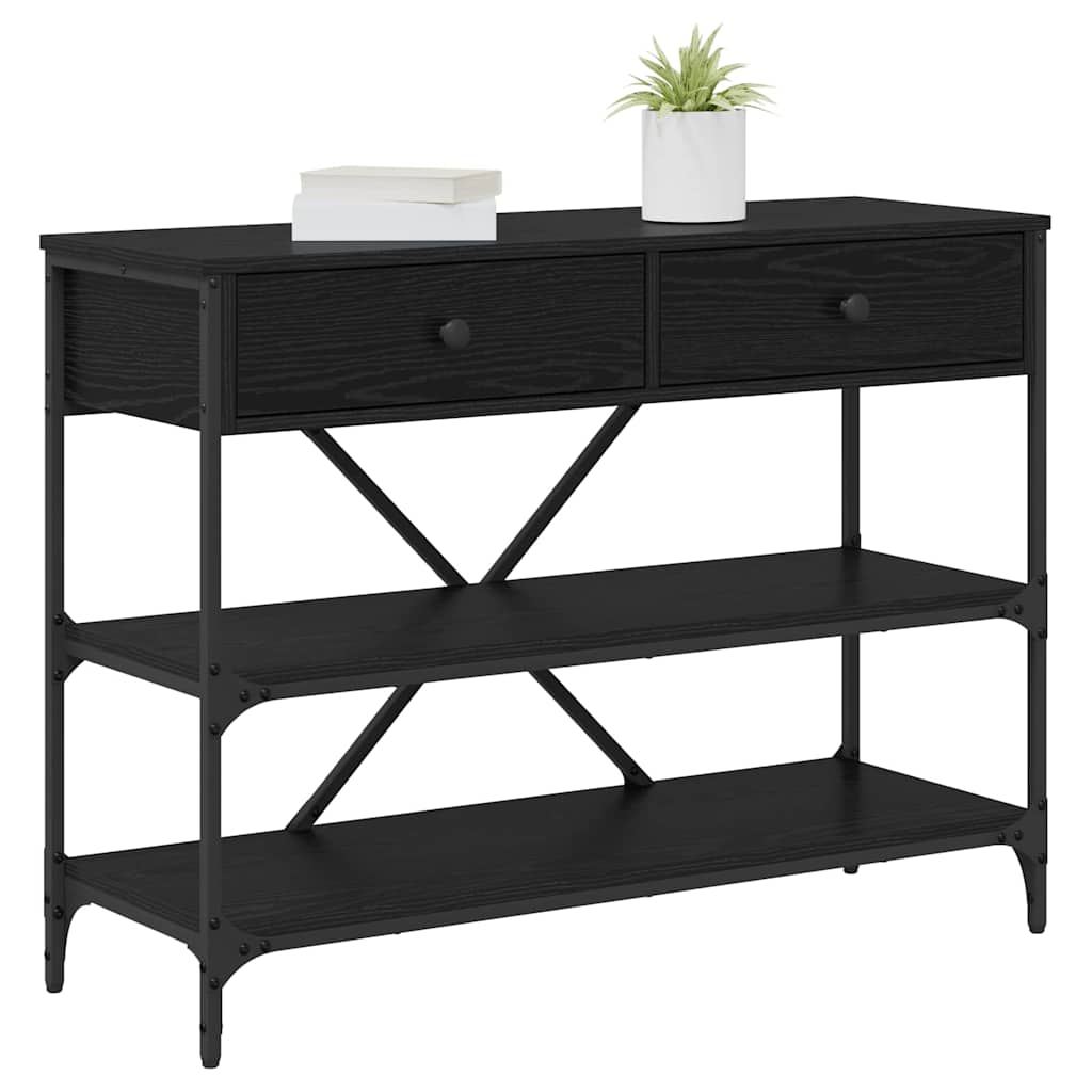 vidaXL Konsolentisch Schwarz Eichen-Optik 100 x 34,5 x 75 cm Holz