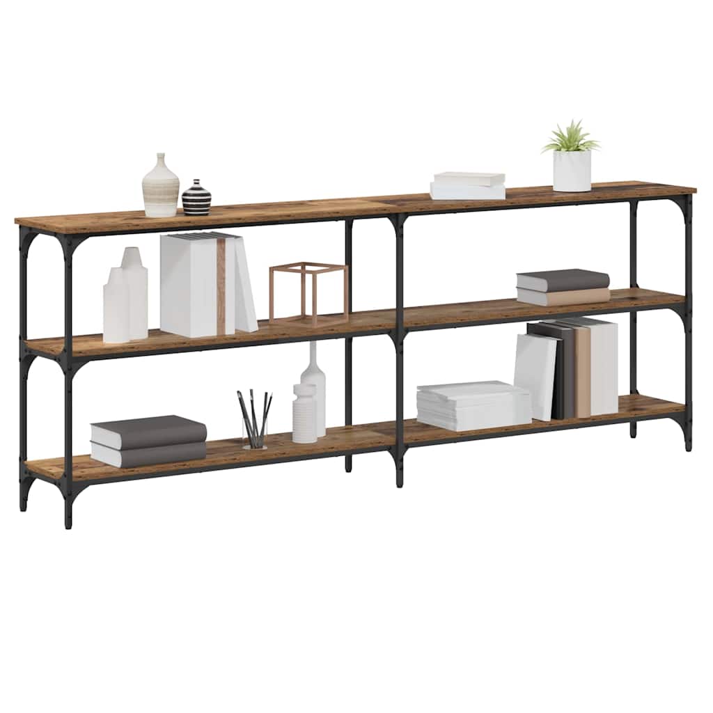 vidaXL Konsolentisch Altholz 200 x 29 x 75 cm Sperrholz und Metall
