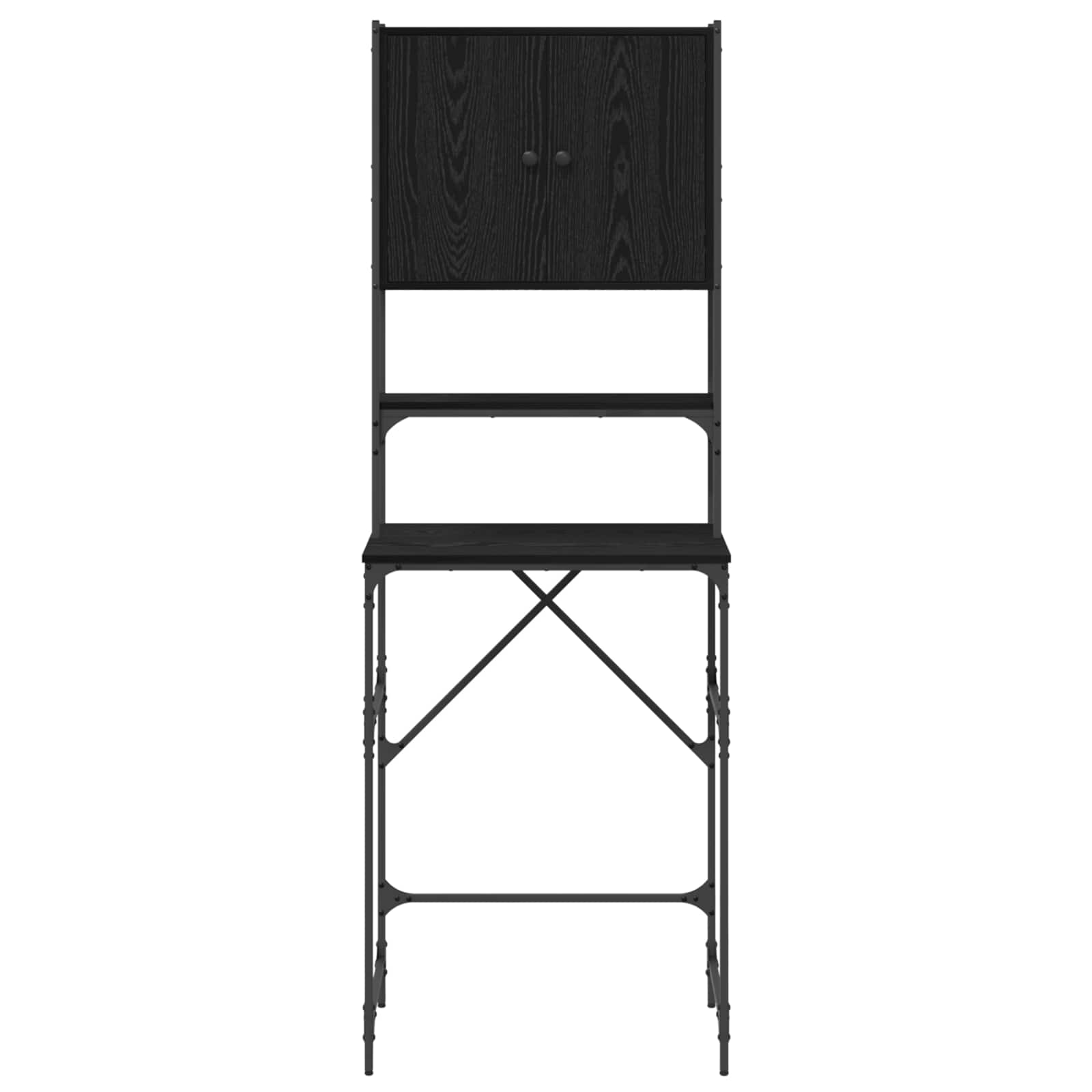 vidaXL Waschmaschinen-Schrank Schwarz 0ak 68 x 48,5 x 194 cm