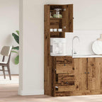 vidaXL Küchenbuffet mit Schubladen mit Regal Altholz 32 x 50 x 180 cm