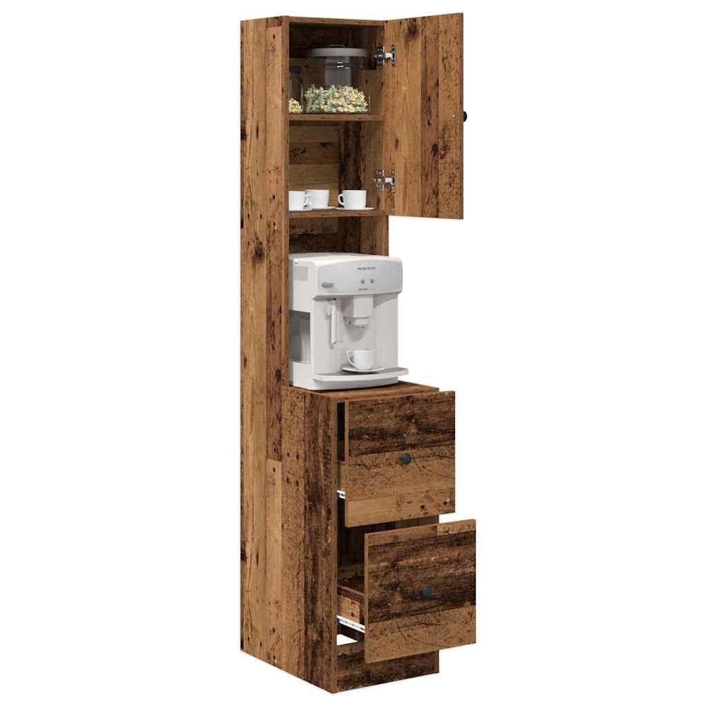 vidaXL Küchenbuffet mit Schubladen mit Regal Altholz 32 x 50 x 180 cm