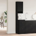 vidaXL Küchenbuffet mit Regal Schwarz Eichen-Optik 32 x 50 x 180 cm