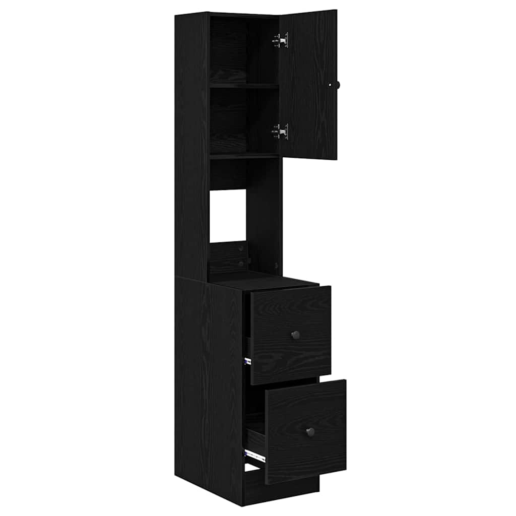vidaXL Küchenbuffet mit Regal Schwarz Eichen-Optik 32 x 50 x 180 cm