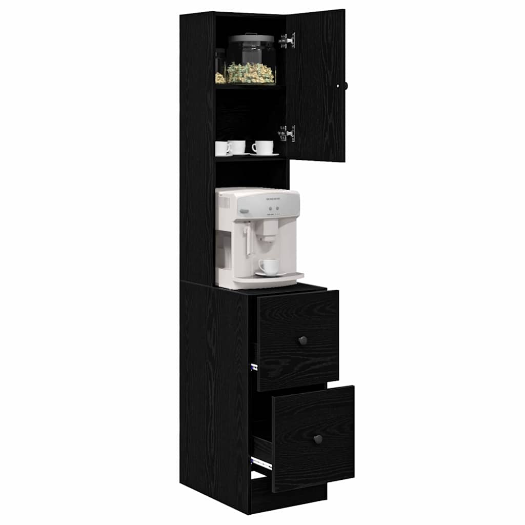 vidaXL Küchenbuffet mit Regal Schwarz Eichen-Optik 32 x 50 x 180 cm