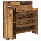 vidaXL Schuhschrank mit Tür Altholz 100,5 x 28 x 100 cm Holzwerkstoff