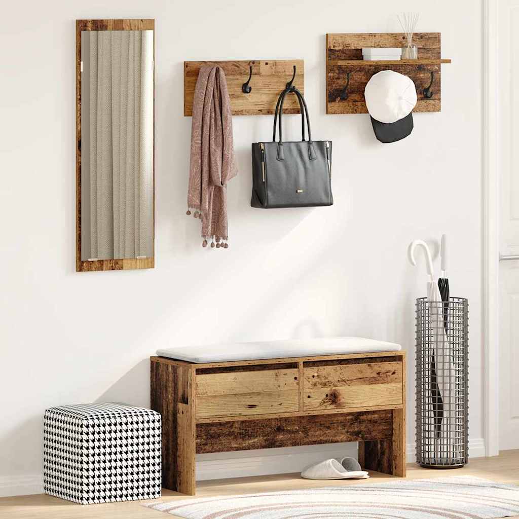 vidaXL Flurmöbel-Set mit Schubladen 4 pcs Altholz Holzwerkstoff
