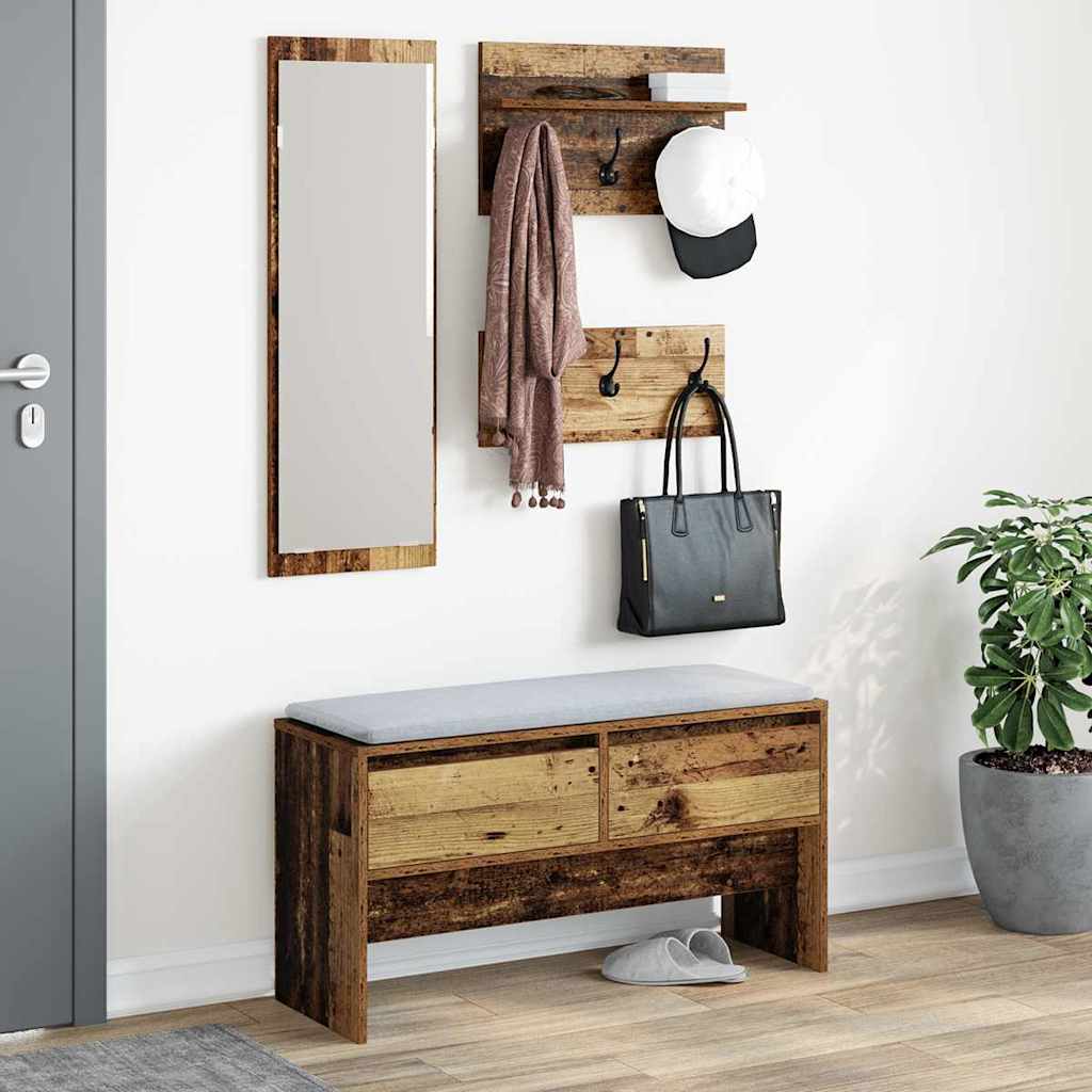 vidaXL Flurmöbel-Set mit Schubladen 4 pcs Altholz Holzwerkstoff