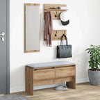 vidaXL Flurmöbel-Set mit Regal 4 pcs Kunsthandwerk Eiche Holzwerkstoff