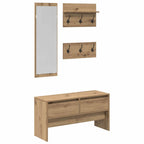 vidaXL Flurmöbel-Set mit Regal 4 pcs Kunsthandwerk Eiche Holzwerkstoff