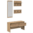 vidaXL Flurmöbel-Set mit Regal 4 pcs Kunsthandwerk Eiche Holzwerkstoff