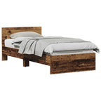 vidaXL Bettrahmen mit Kopfteil Altholz 90 x 200 cm Holzwerkstoff