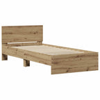 vidaXL Bettrahmen mit Kopfteil Artisan-Eiche 90 x 200 cm Holzwerkstoff