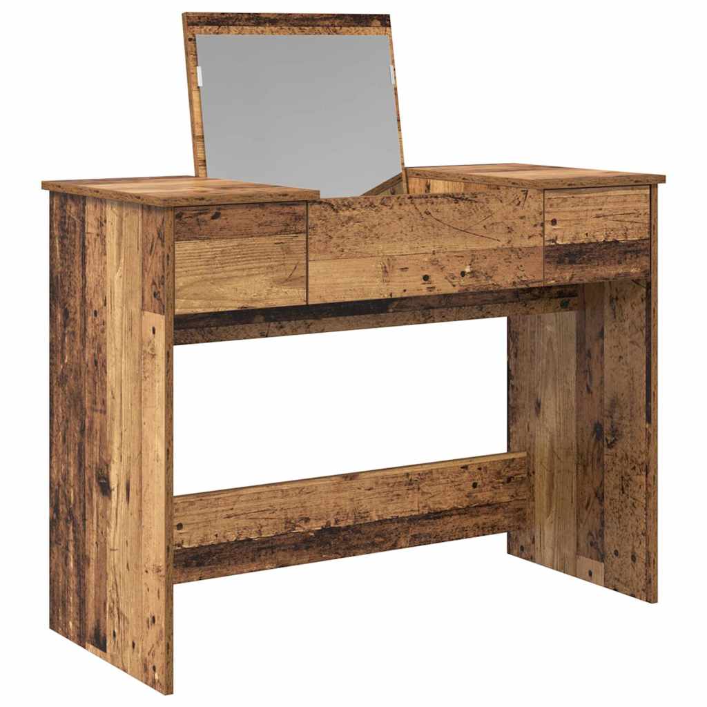 vidaXL Kosmetiktisch mit Schubladen Altholz 100 x 45 x 76 cm