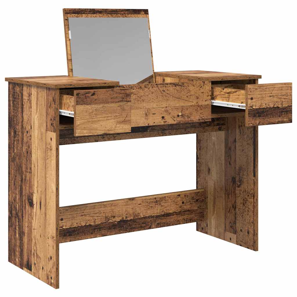 vidaXL Kosmetiktisch mit Schubladen Altholz 100 x 45 x 76 cm
