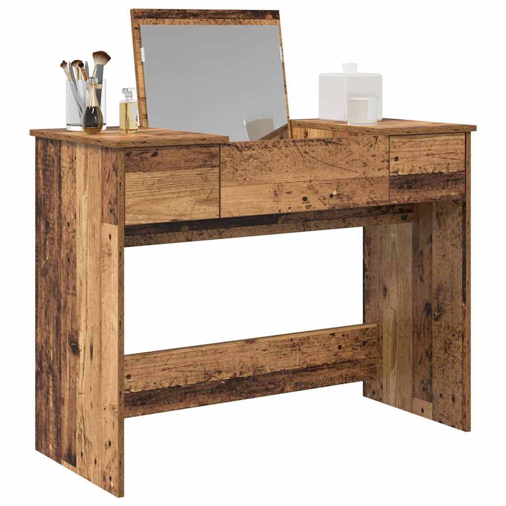 vidaXL Kosmetiktisch mit Schubladen Altholz 100 x 45 x 76 cm