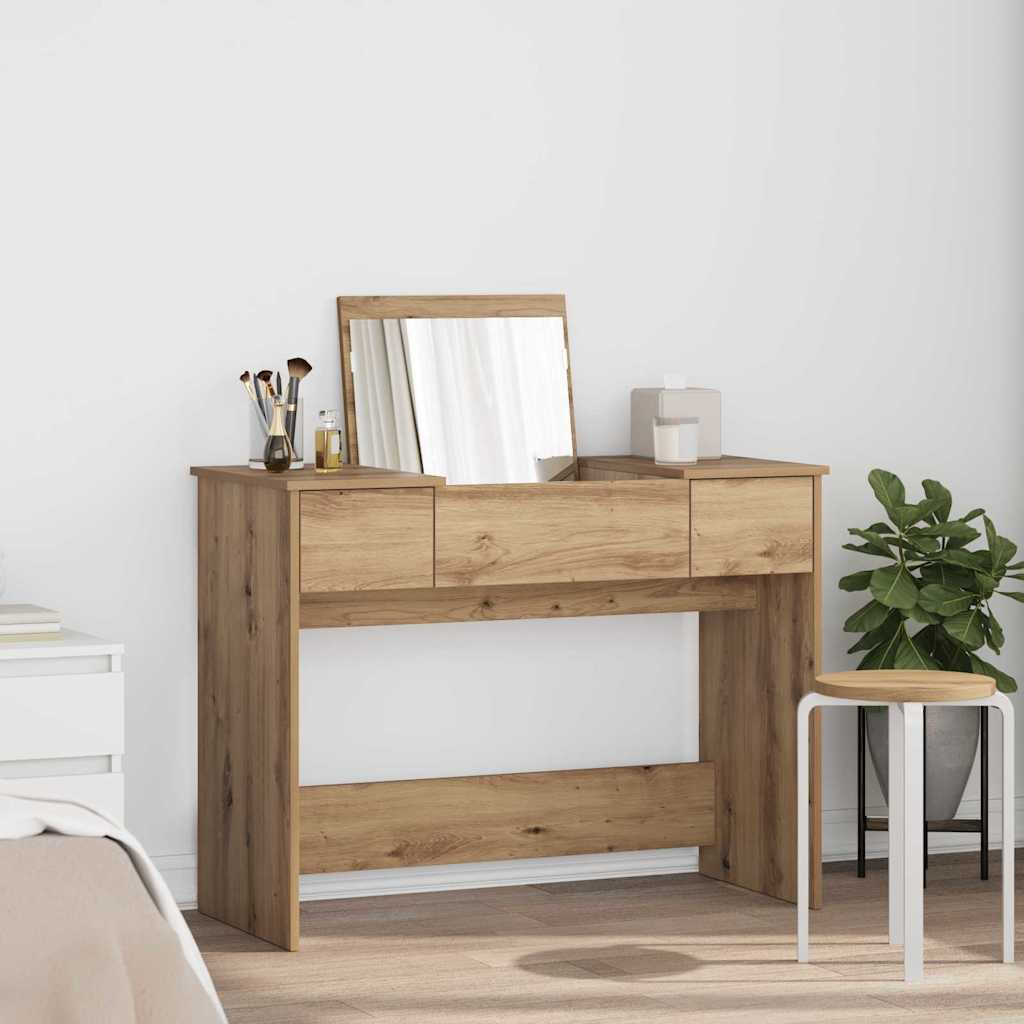 vidaXL Kosmetiktisch mit Schubladen Artisan-Eiche 100 x 45 x 76 cm
