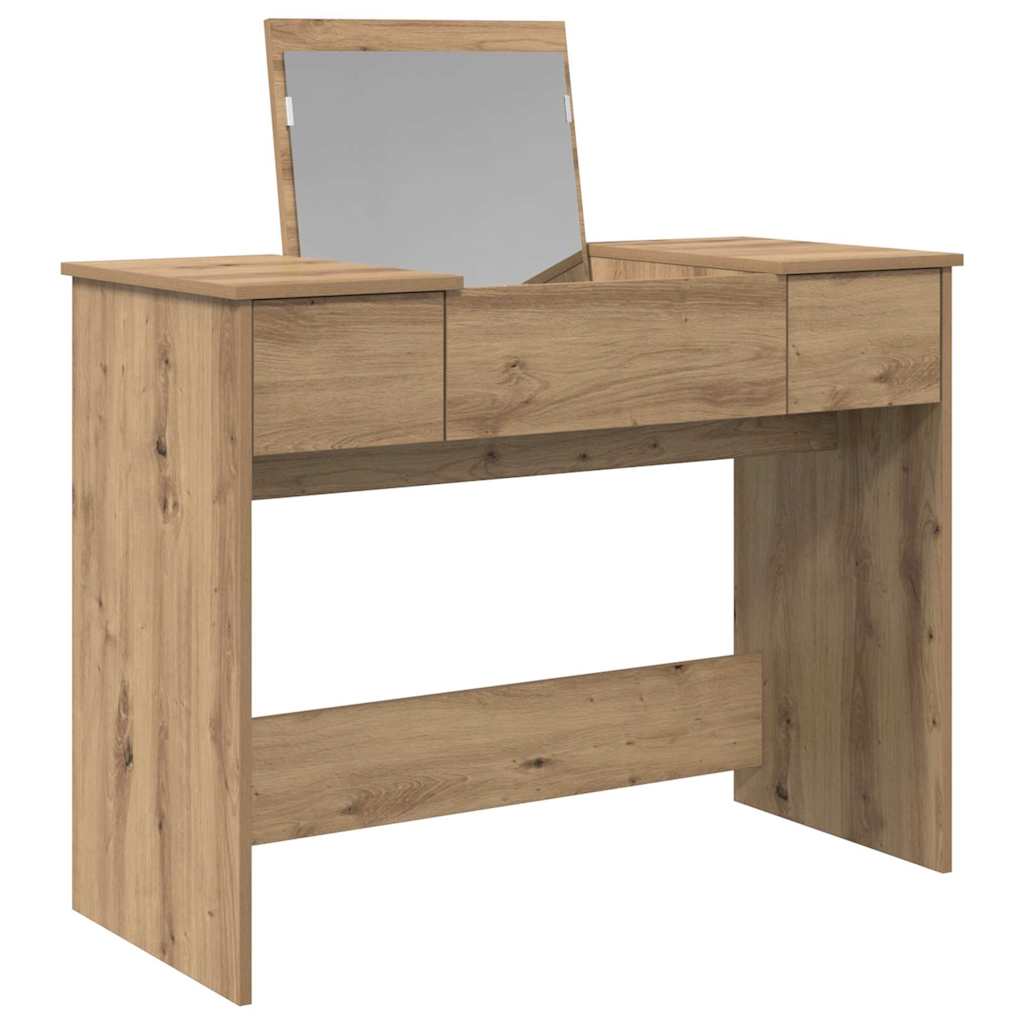 vidaXL Kosmetiktisch mit Schubladen Artisan-Eiche 100 x 45 x 76 cm