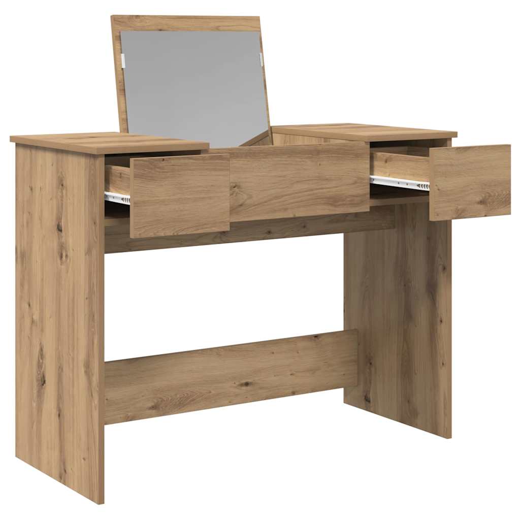vidaXL Kosmetiktisch mit Schubladen Artisan-Eiche 100 x 45 x 76 cm