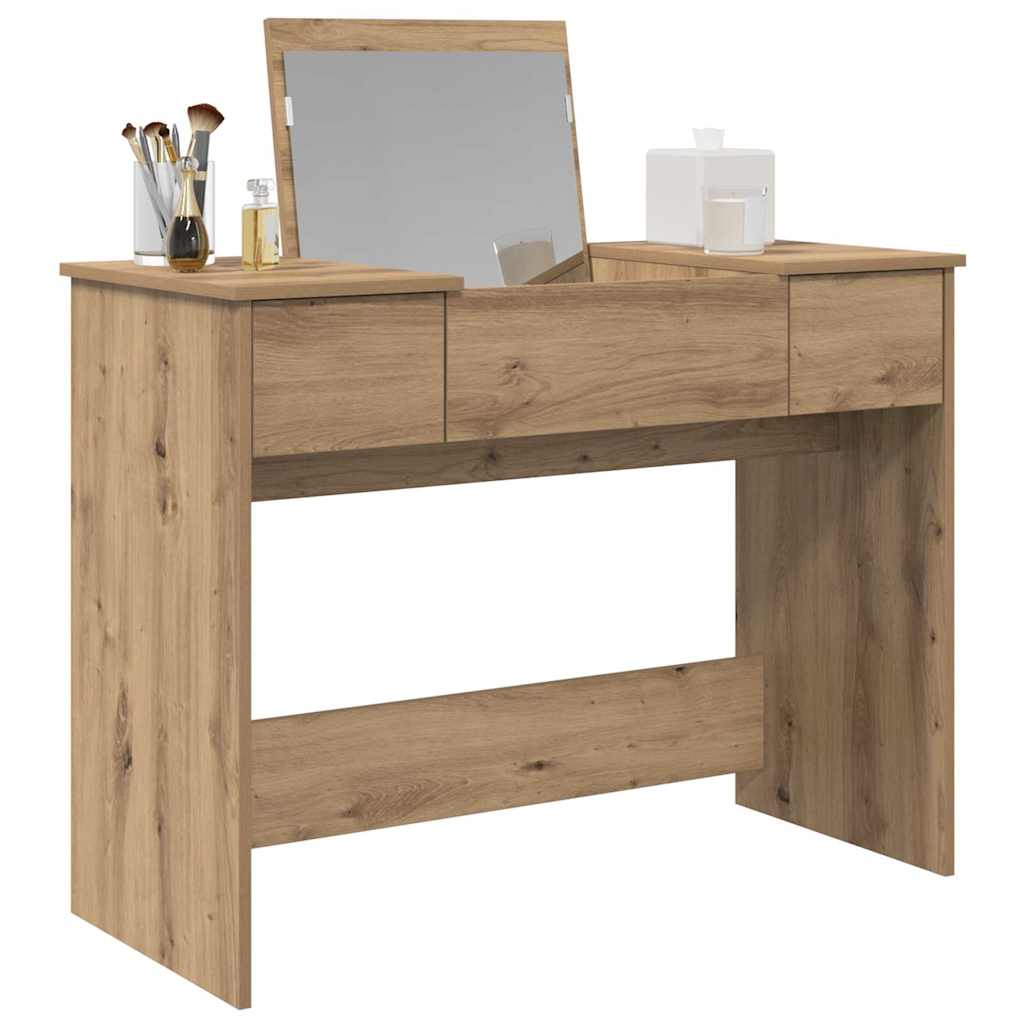 vidaXL Kosmetiktisch mit Schubladen Artisan-Eiche 100 x 45 x 76 cm