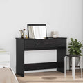 vidaXL Kosmetiktisch mit Spiegel Schwarz Eichen-Optik 100 x 45 x 76 cm