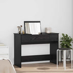 vidaXL Kosmetiktisch mit Spiegel Schwarz Eichen-Optik 100 x 45 x 76 cm