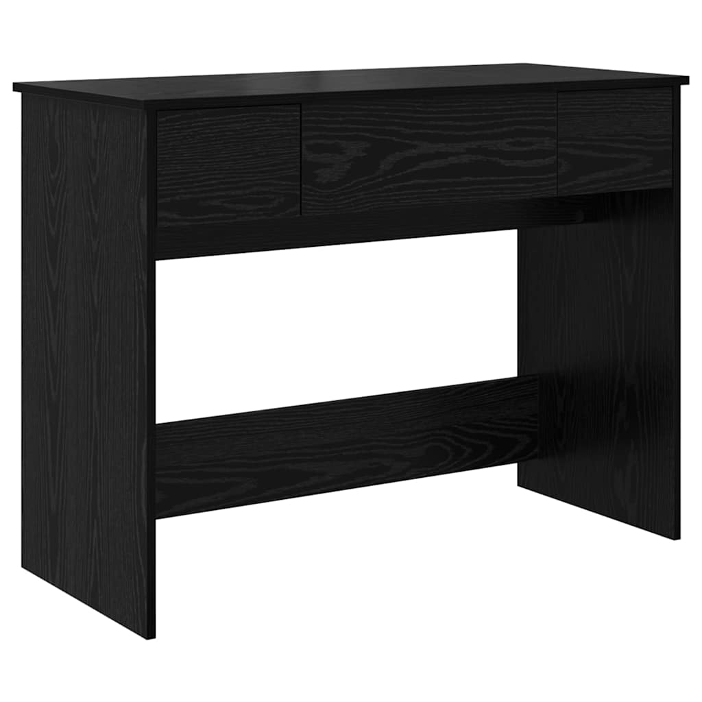 vidaXL Kosmetiktisch mit Spiegel Schwarz Eichen-Optik 100 x 45 x 76 cm