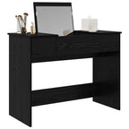vidaXL Kosmetiktisch mit Spiegel Schwarz Eichen-Optik 100 x 45 x 76 cm