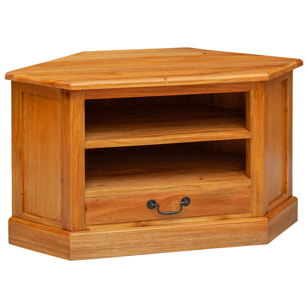 vidaXL EckTVSchrank Natur 79 x 40 x 46 cm Massives Mahagoni Holz