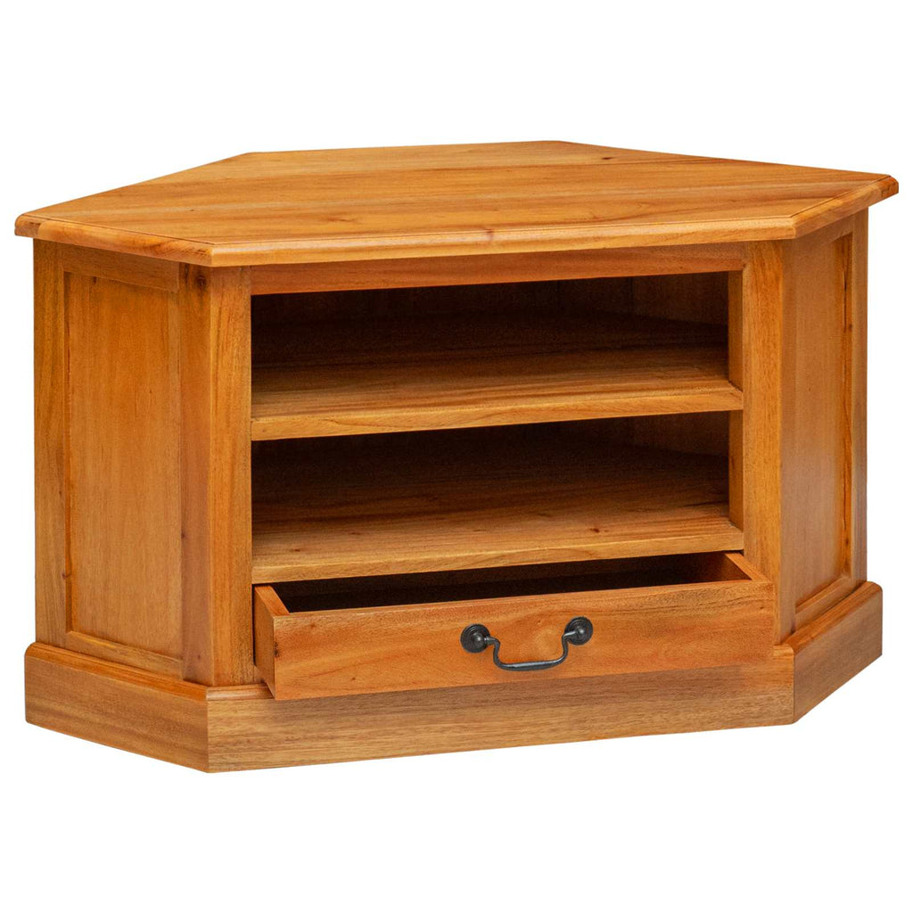 vidaXL EckTVSchrank Natur 79 x 40 x 46 cm Massives Mahagoni Holz