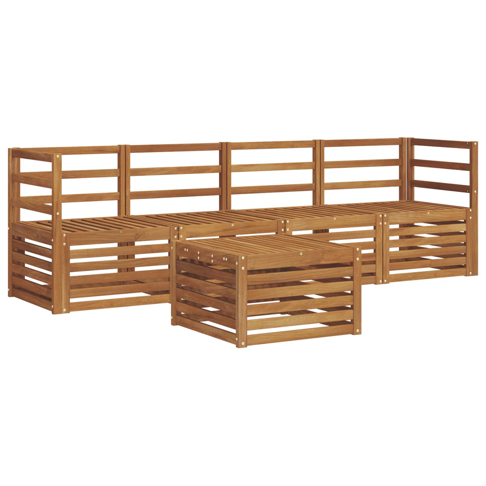vidaXL Sofagarnituren 5 pcs Natur Massivholz Akazie