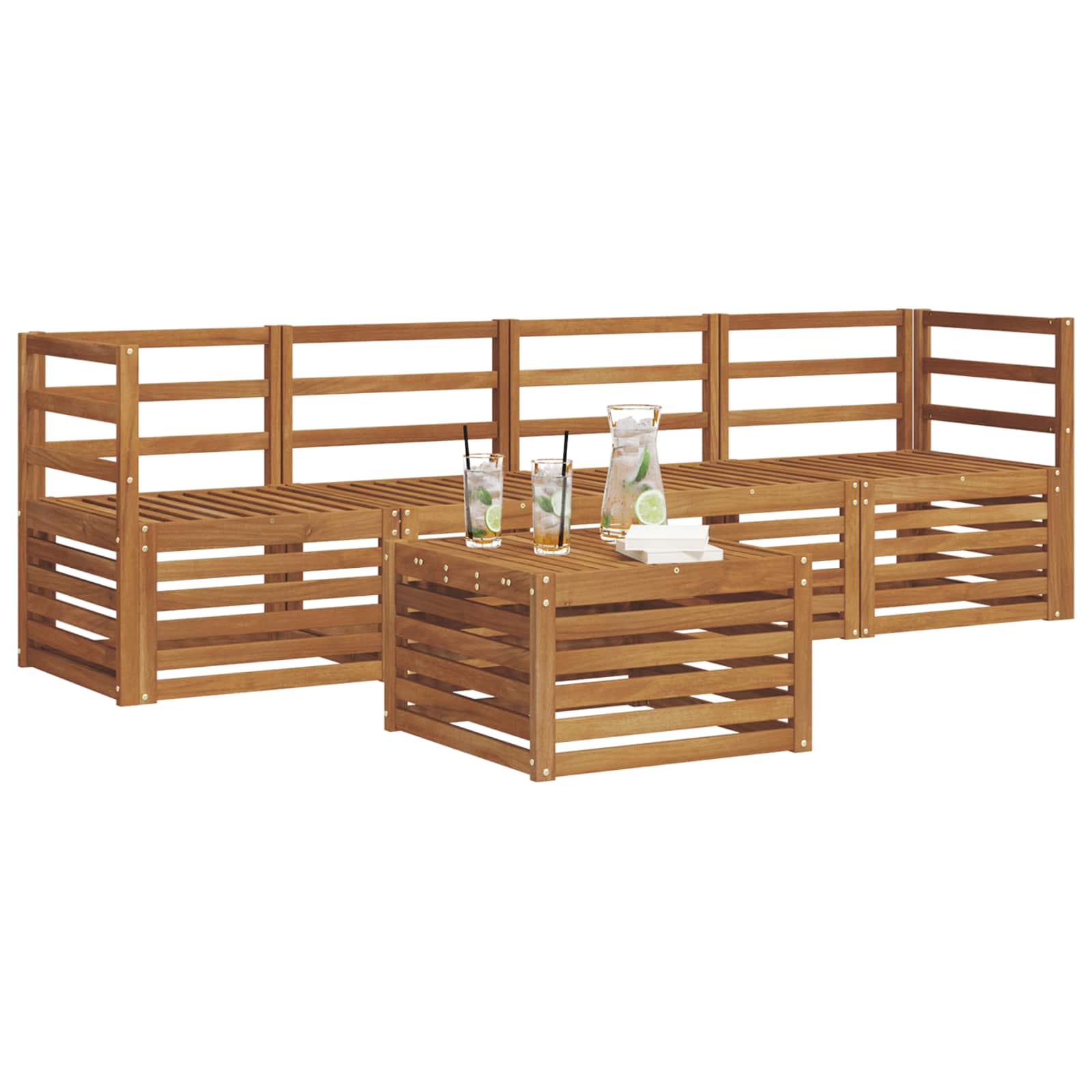 vidaXL Sofagarnituren 5 pcs Natur Massivholz Akazie