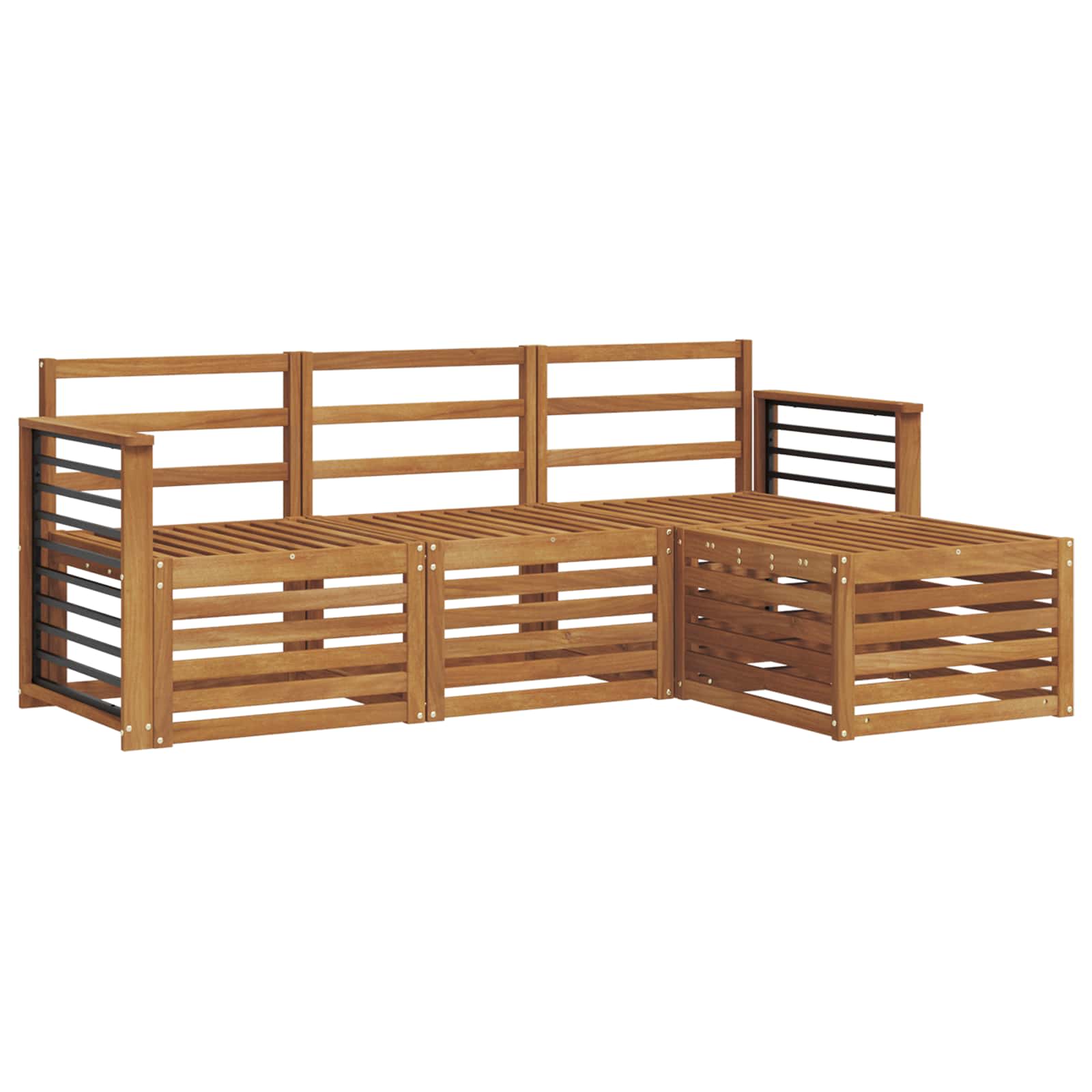 vidaXL Sofagarnituren 4 pcs Natur Massivholz Akazie