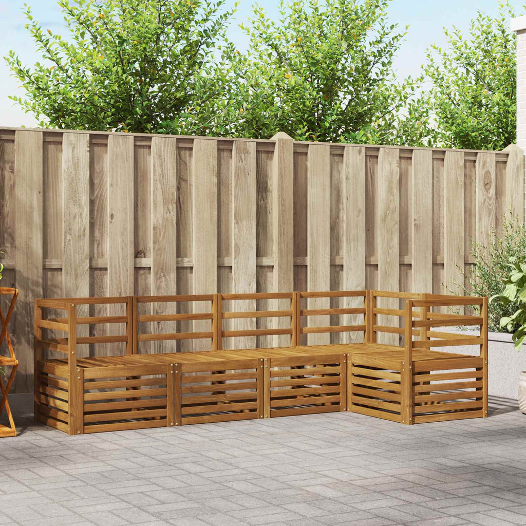 vidaXL Ecksofa Set 5 pcs Natur Massivholz Akazie