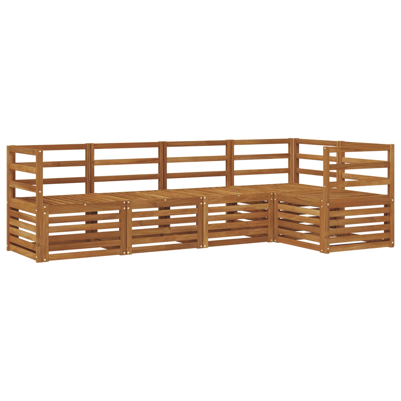 vidaXL Ecksofa Set 5 pcs Natur Massivholz Akazie