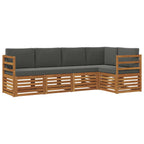 vidaXL Ecksofa Set 5 pcs Natur und Anthrazit Massivholz Akazie