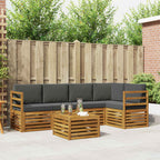vidaXL Ecksofa Set 6 pcs Natur und Anthrazit Massivholz Akazie
