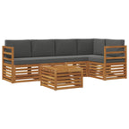 vidaXL Ecksofa Set 6 pcs Natur und Anthrazit Massivholz Akazie