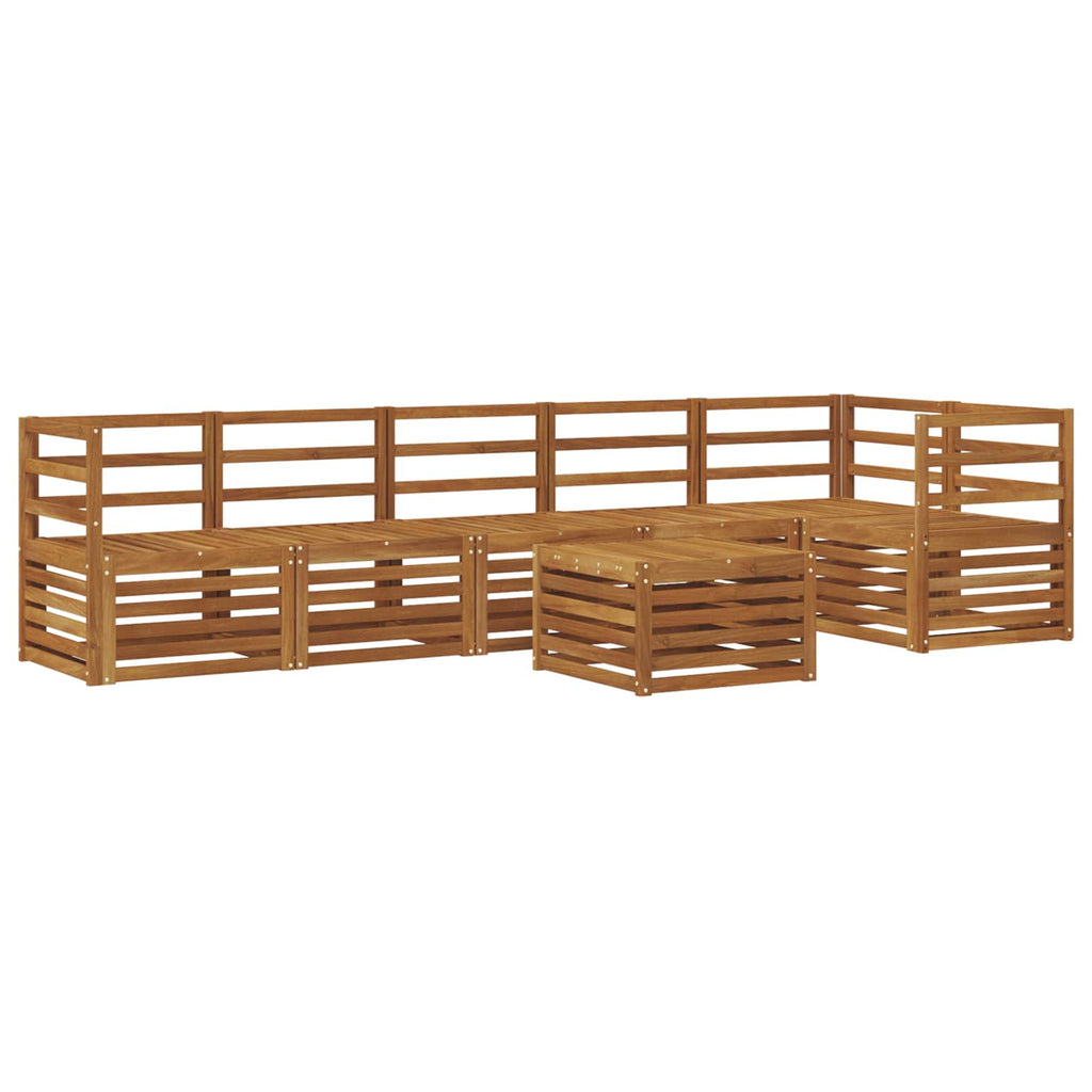 vidaXL Ecksofa Set 7 pcs Natur Massivholz Akazie
