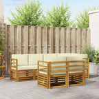 vidaXL Ecksofa Set mit Kissen 7 pcs Natur und Creme