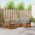 vidaXL Ecksofa Set mit Kissen 6 pcs Natürlich und Hellgrau