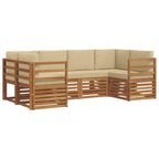 vidaXL Ecksofa Set mit Kissen 6 pcs Natur