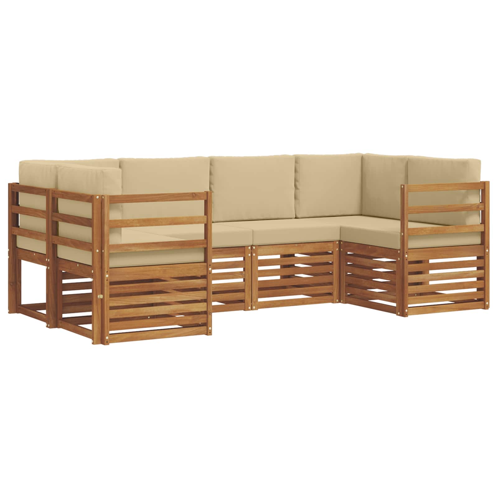 vidaXL Ecksofa Set mit Kissen 6 pcs Natur