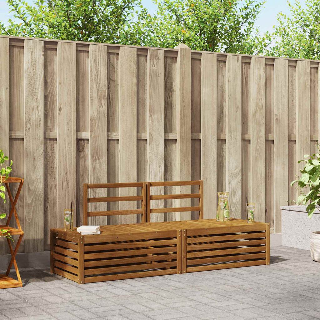 vidaXL Outdoor-Sofagarnitur 2 Stück Natur 182,5 x 63 x 73 cm