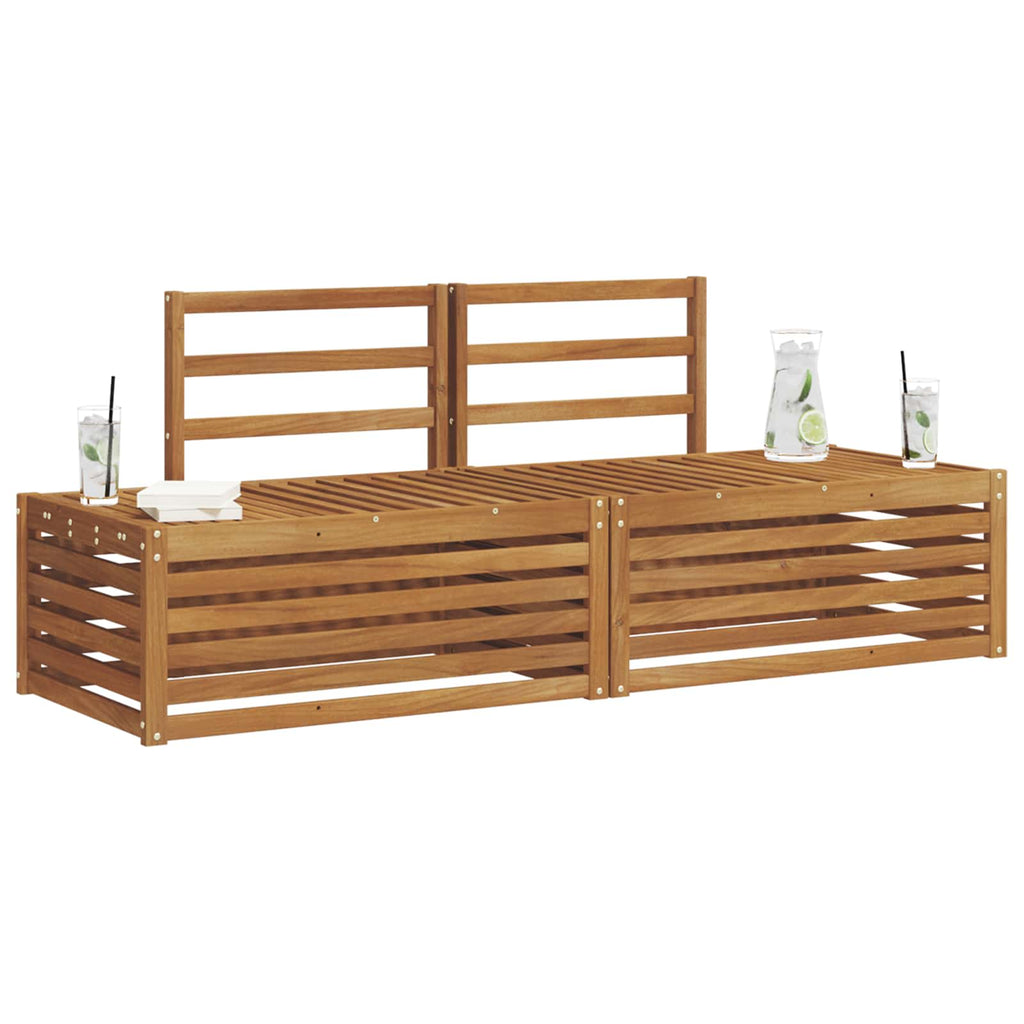 vidaXL Outdoor-Sofagarnitur 2 Stück Natur 182,5 x 63 x 73 cm