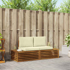 vidaXL Outdoor-Sofagarnitur mit Kissen 2 Stück Natur und Creme