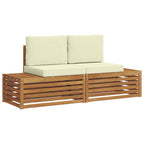 vidaXL Outdoor-Sofagarnitur mit Kissen 2 Stück Natur und Creme