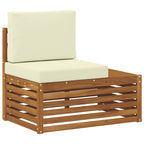vidaXL Outdoor-Sofagarnitur mit Kissen 2 Stück Natur und Creme